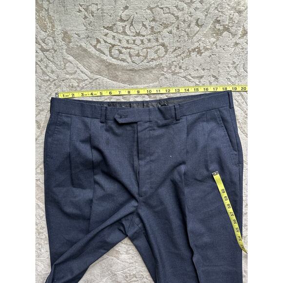 Burberry Men's Trousers 38x30 Pleated Wool Dress Pants Navy Suit Separate - Picture 6 of 6